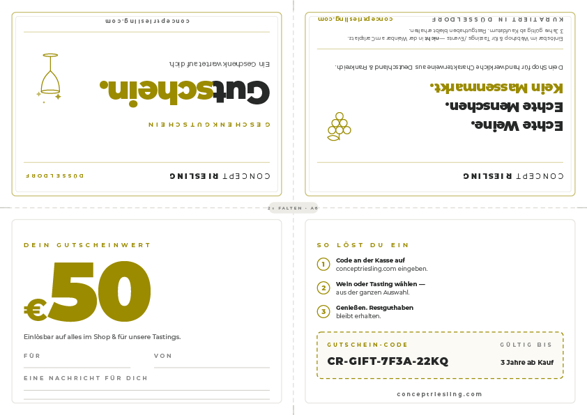 Concept Riesling Gutschein (Webshop & Tastings)